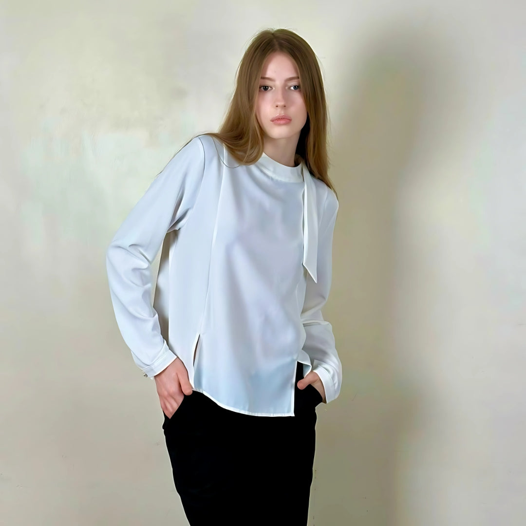 Evony Draped Neck Blouse