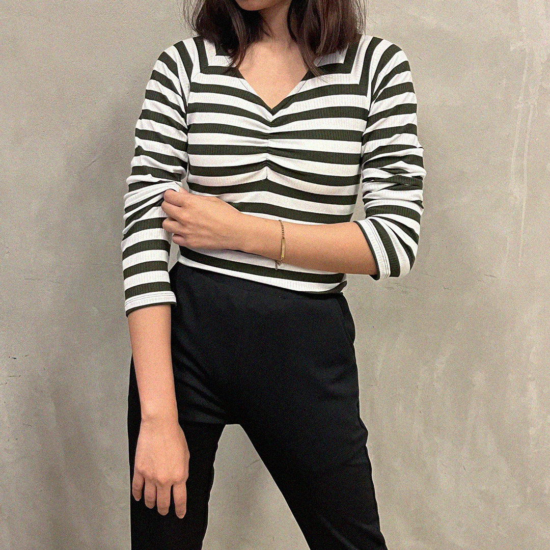 Clea Long Sleeve Cinched Front Top