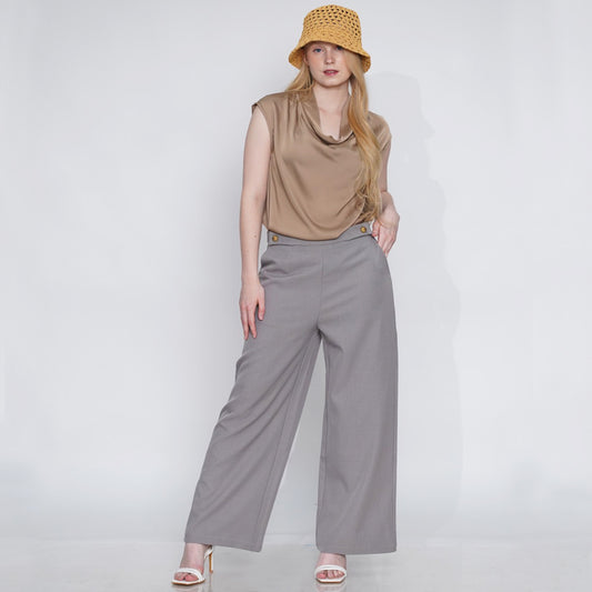 Gilda Satin cowl neck top