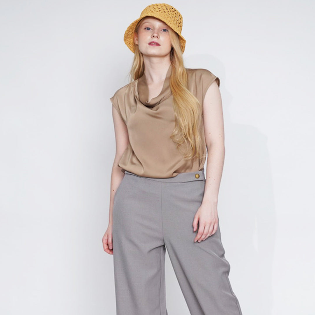 Gilda Satin cowl neck top