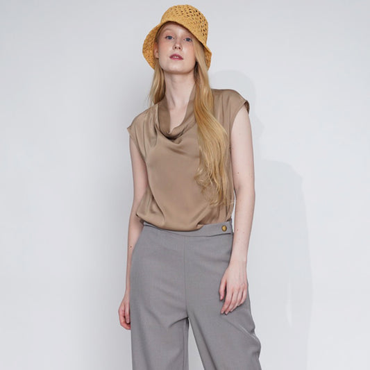 Gilda Satin cowl neck top