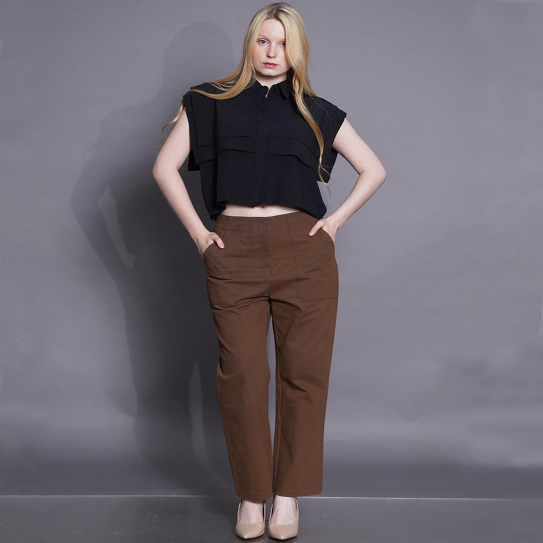 Hannah Ruffled Cropped Blouse