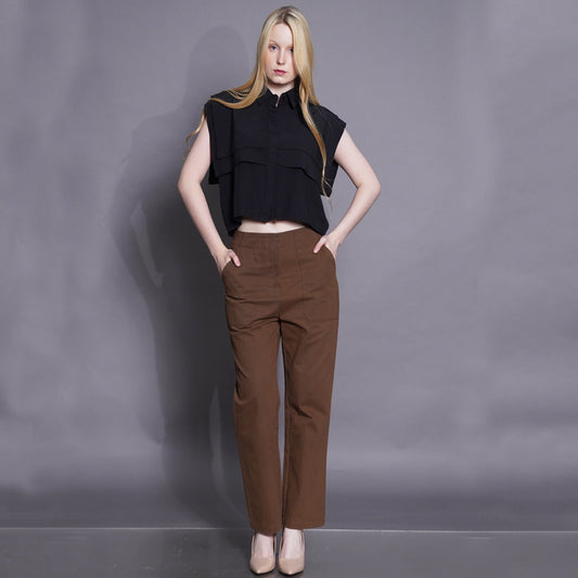 Hannah Ruffled Cropped Blouse