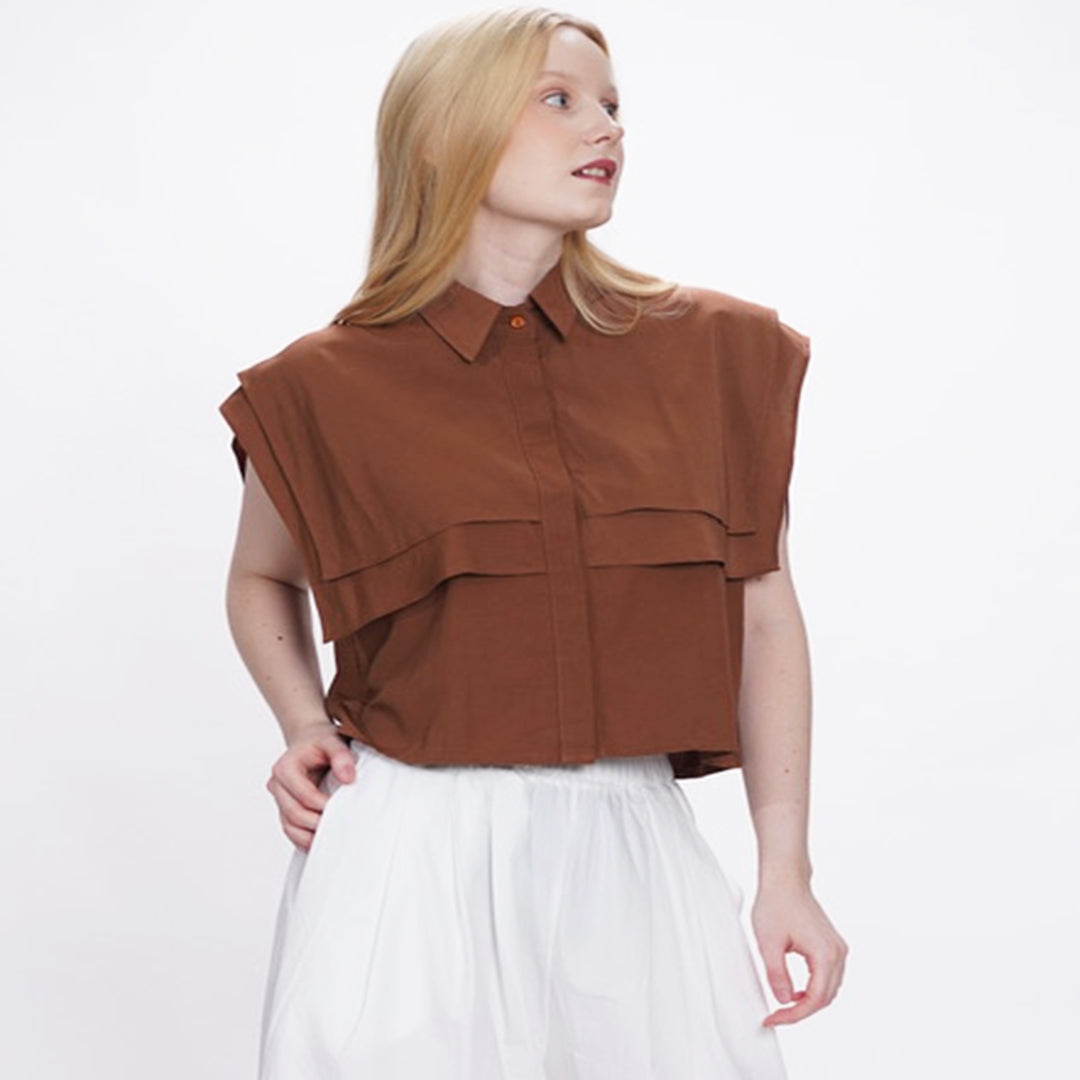 Hannah Ruffled Cropped Blouse