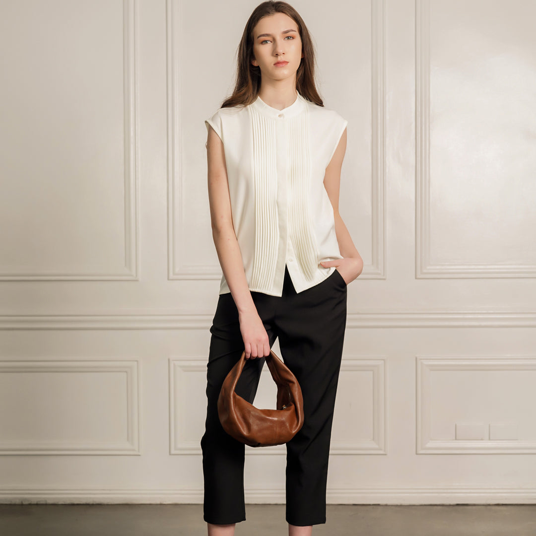 Kiara Pintucked Sleeveless Top