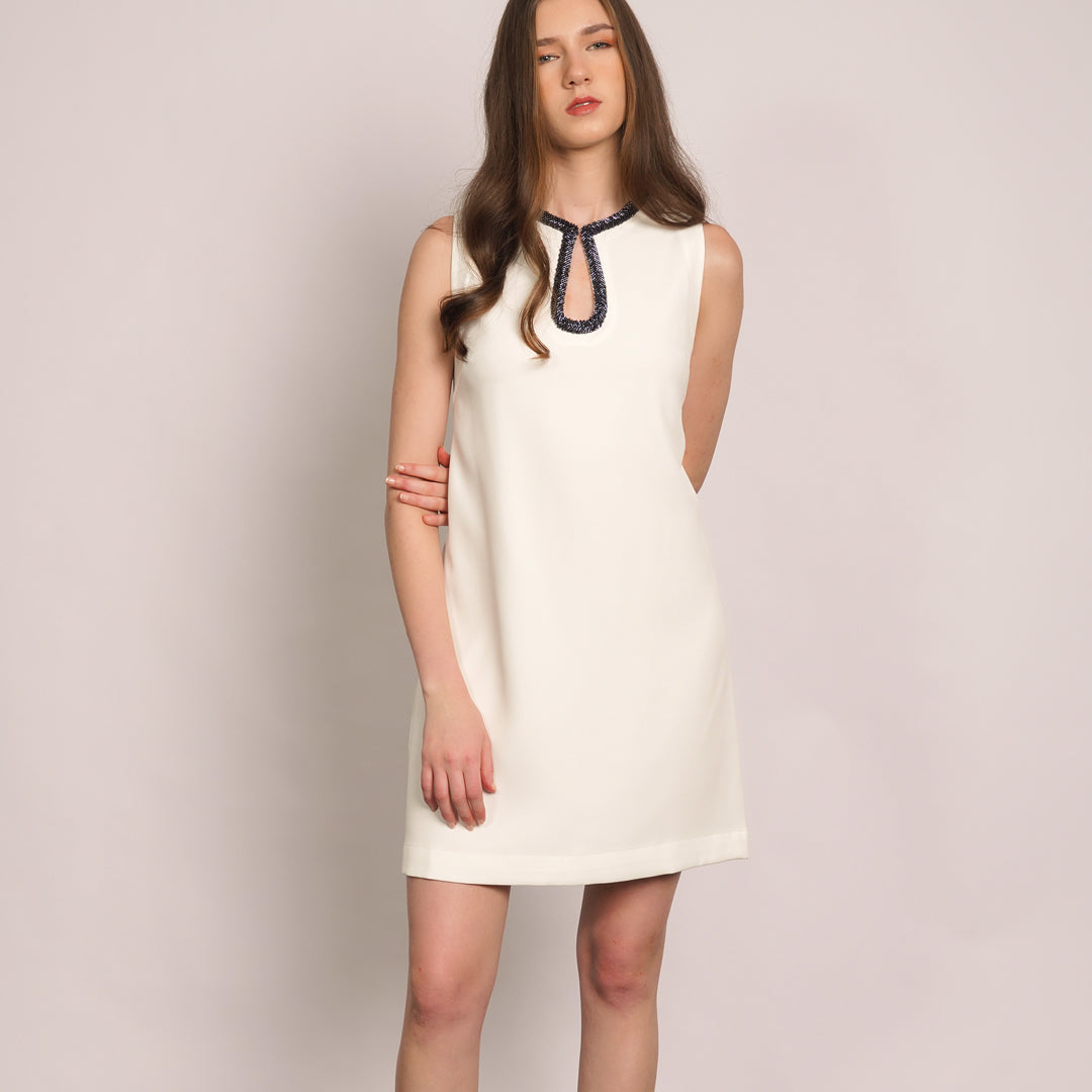 Leina Beaded Keyhole Dress