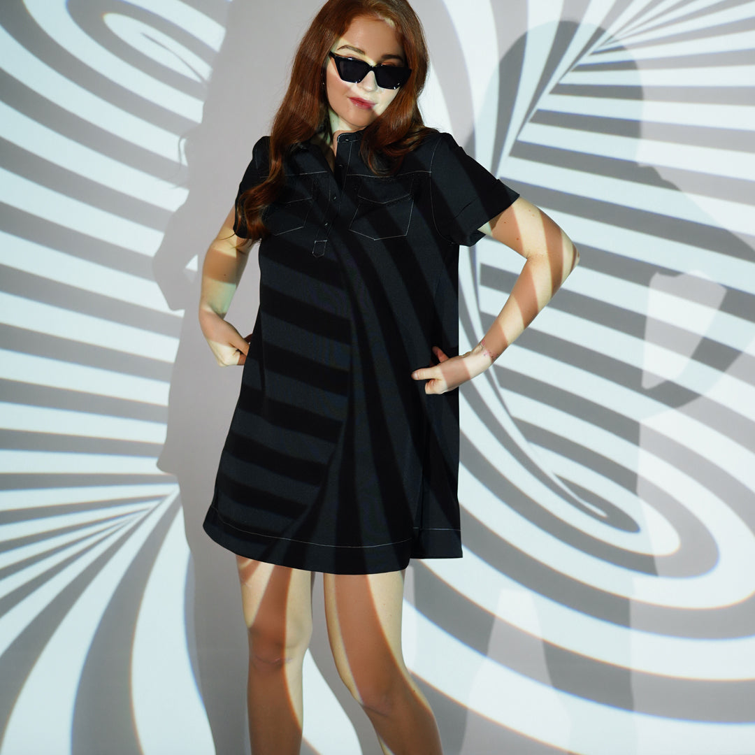 Beanne A-Line Dress w/ Lace Piping