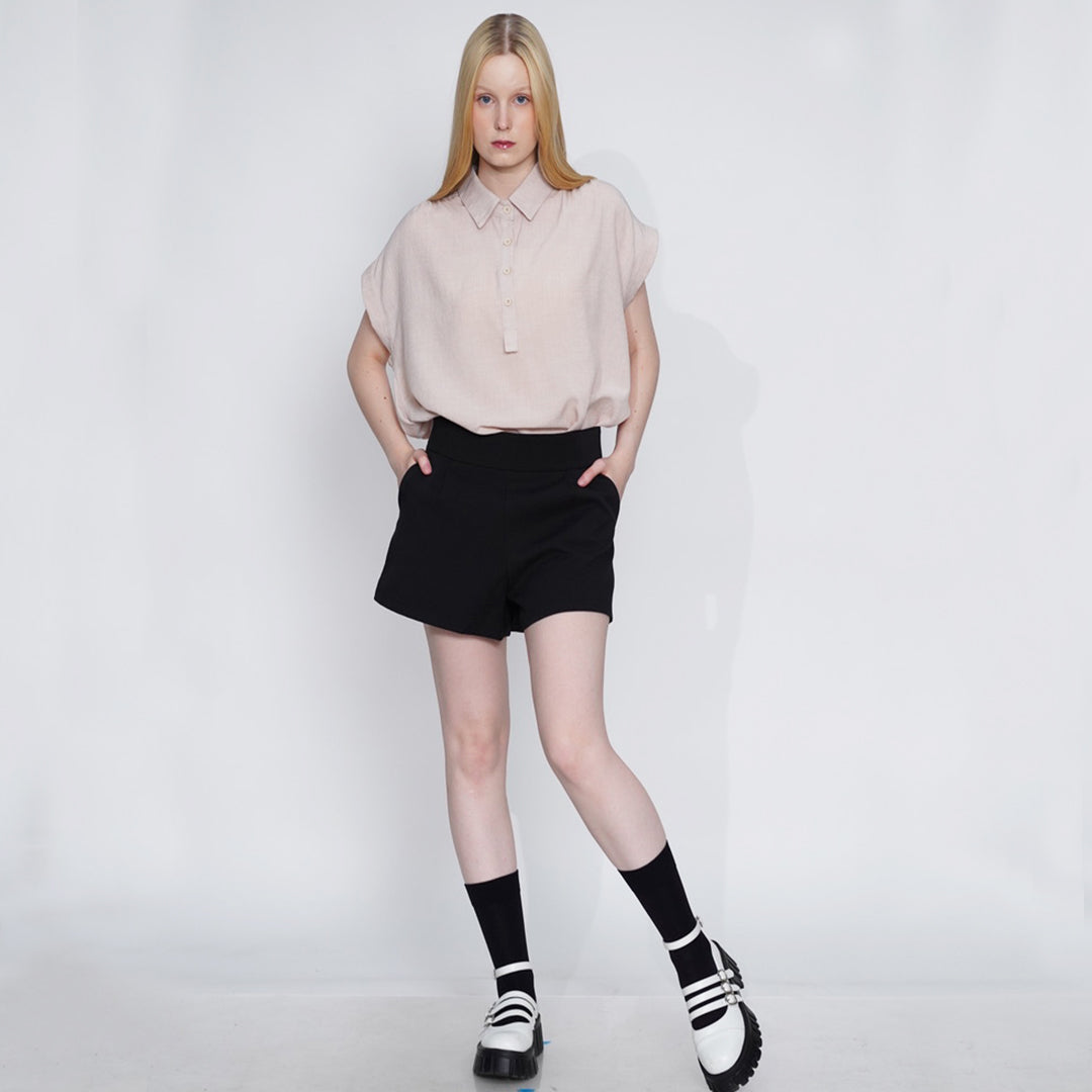 Gelle Crisp High-Waist Shorts