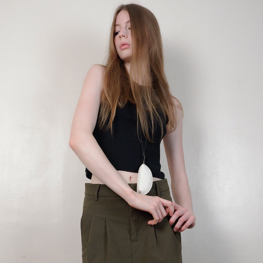 Half-Moon Zipper Pouches with Lanyards.