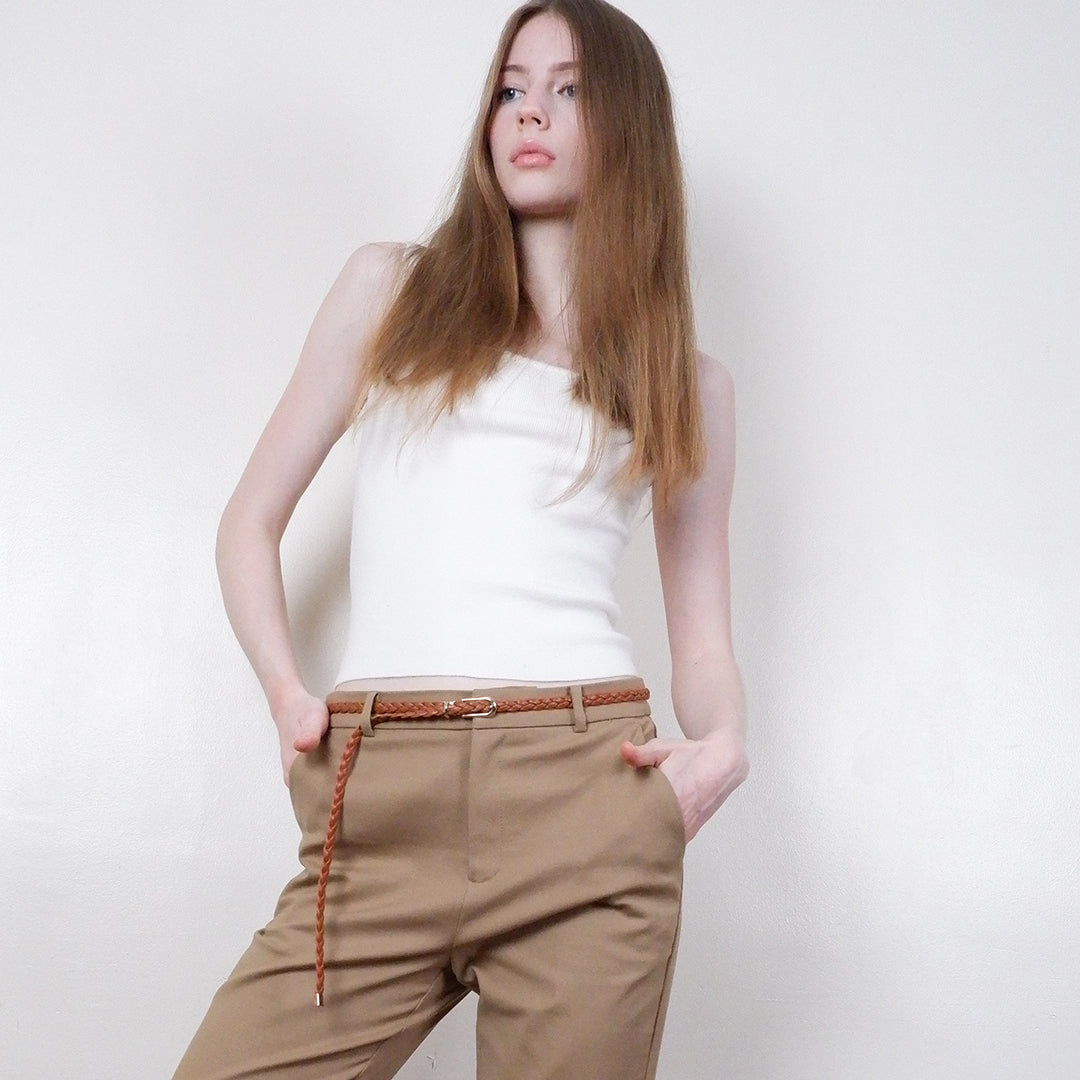 Classic Braided Faux Leather Cinch Belt