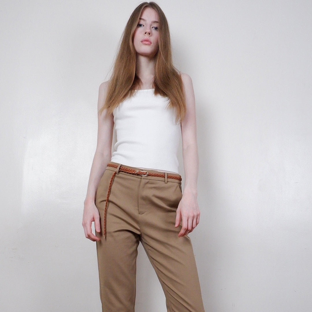 Classic Braided Faux Leather Cinch Belt