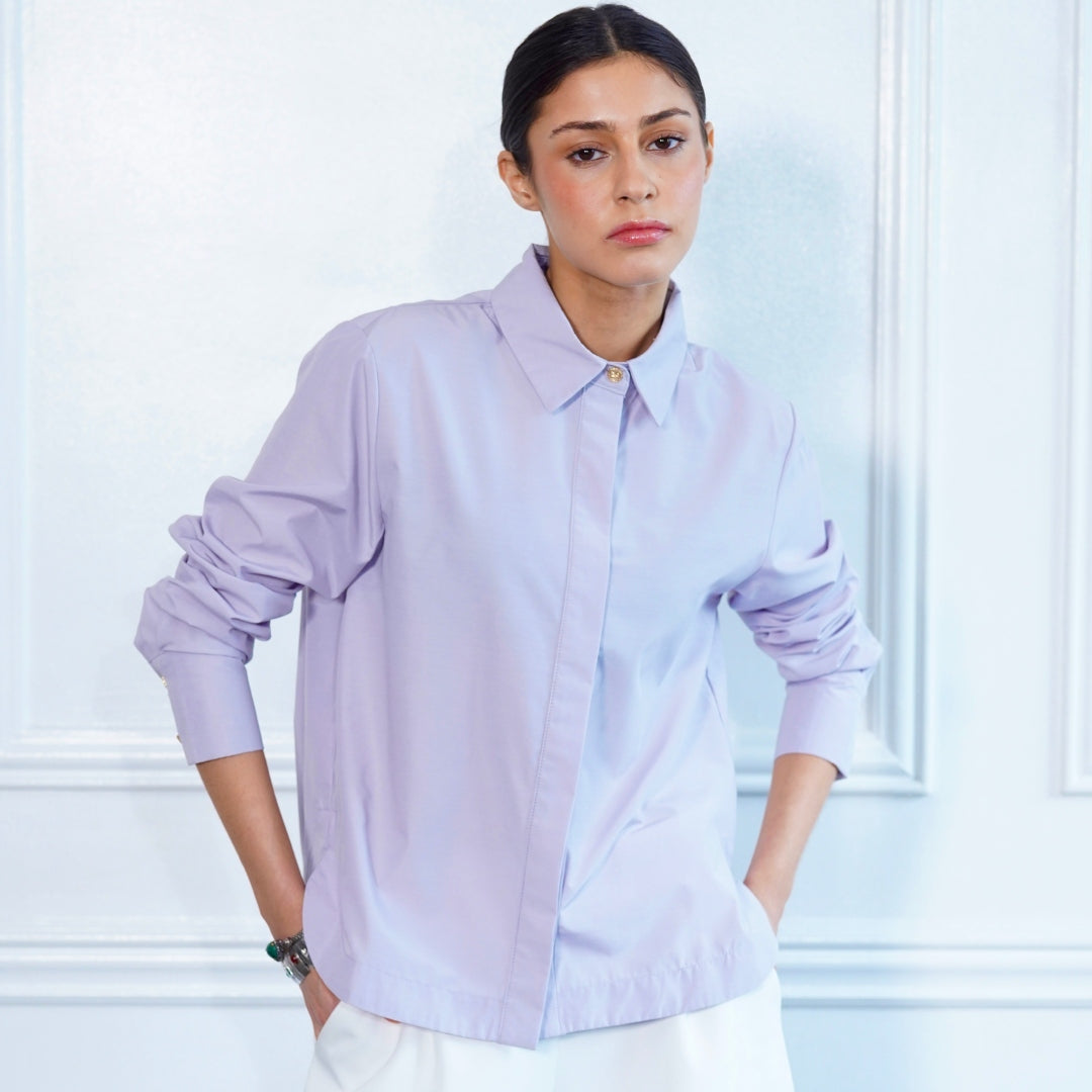 Evelyn Relaxed Fit Collared Blouse