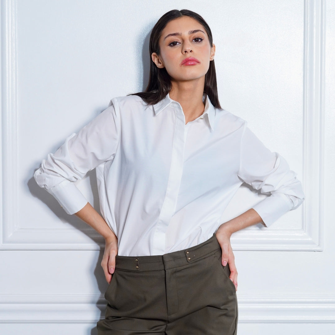 Evelyn Relaxed Fit Collared Blouse