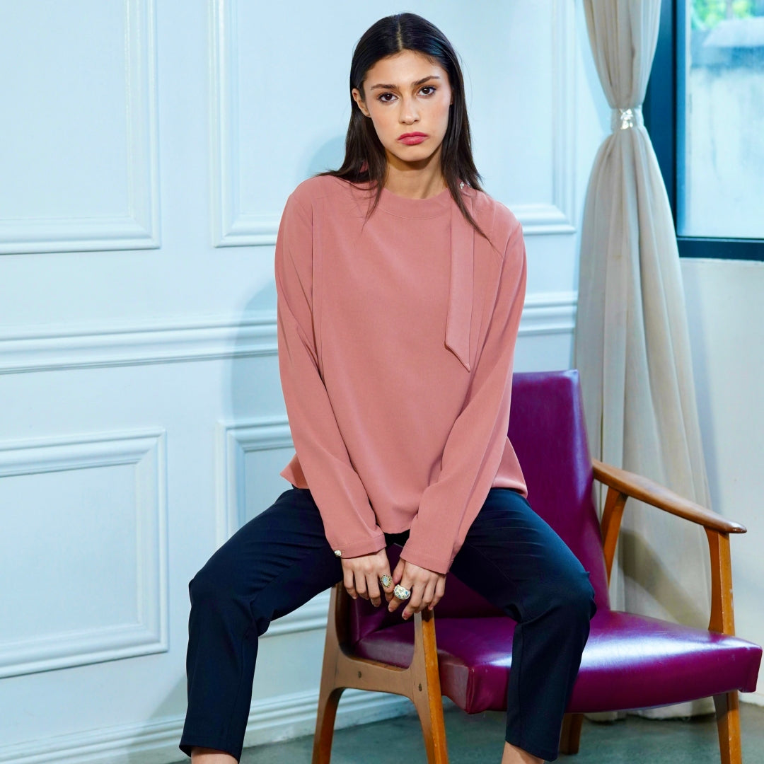 Evony Draped Neck Blouse