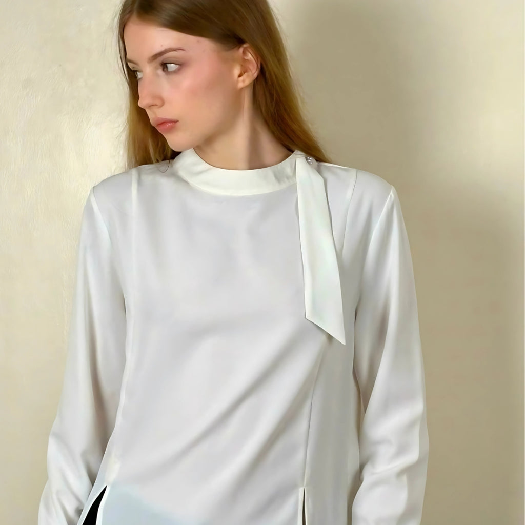 Evony Draped Neck Blouse