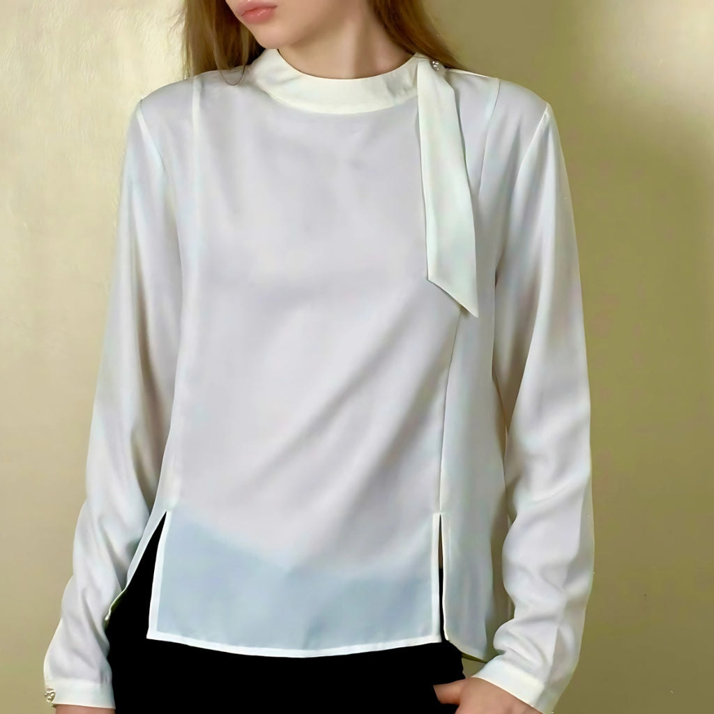 Evony Draped Neck Blouse