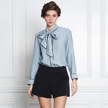 Francesca Long Sleeve Tie-Neck