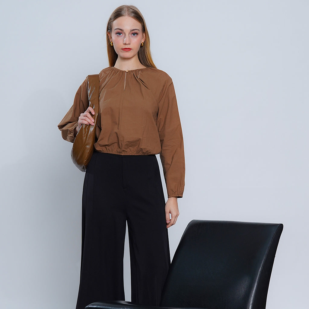 Lakam The Pleated Keyhole Blouse