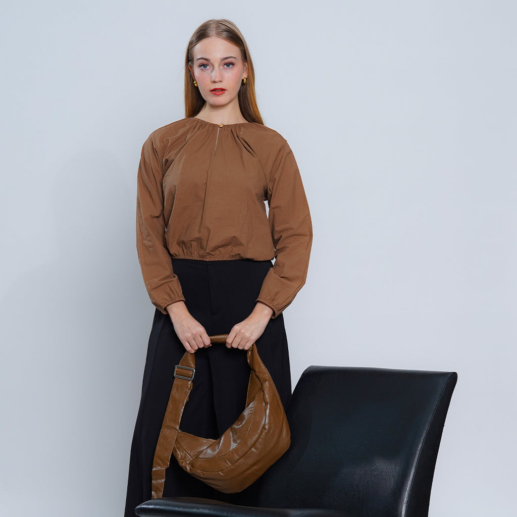 Lakam The Pleated Keyhole Blouse