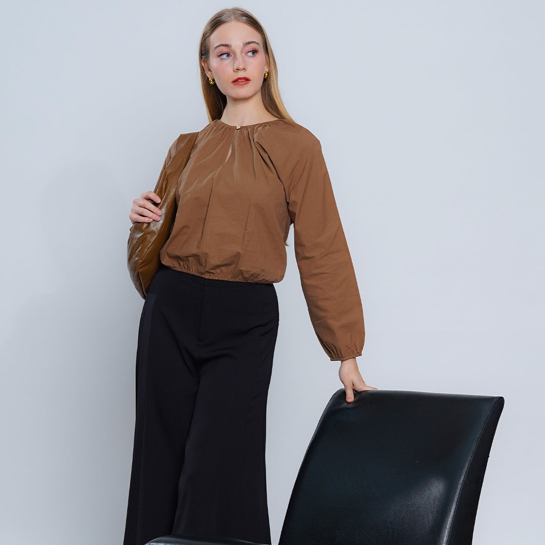 Lakam The Pleated Keyhole Blouse