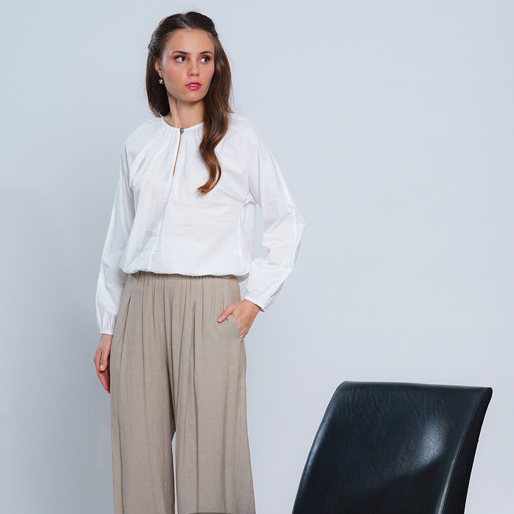 Lakam The Pleated Keyhole Blouse
