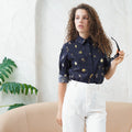 Fleur Botanical Boxy Cut Blouse with collar