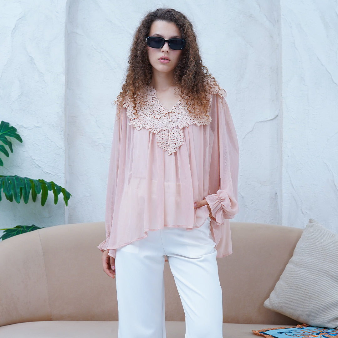 Darcy Ruffled Sleeve Oversized Blouse