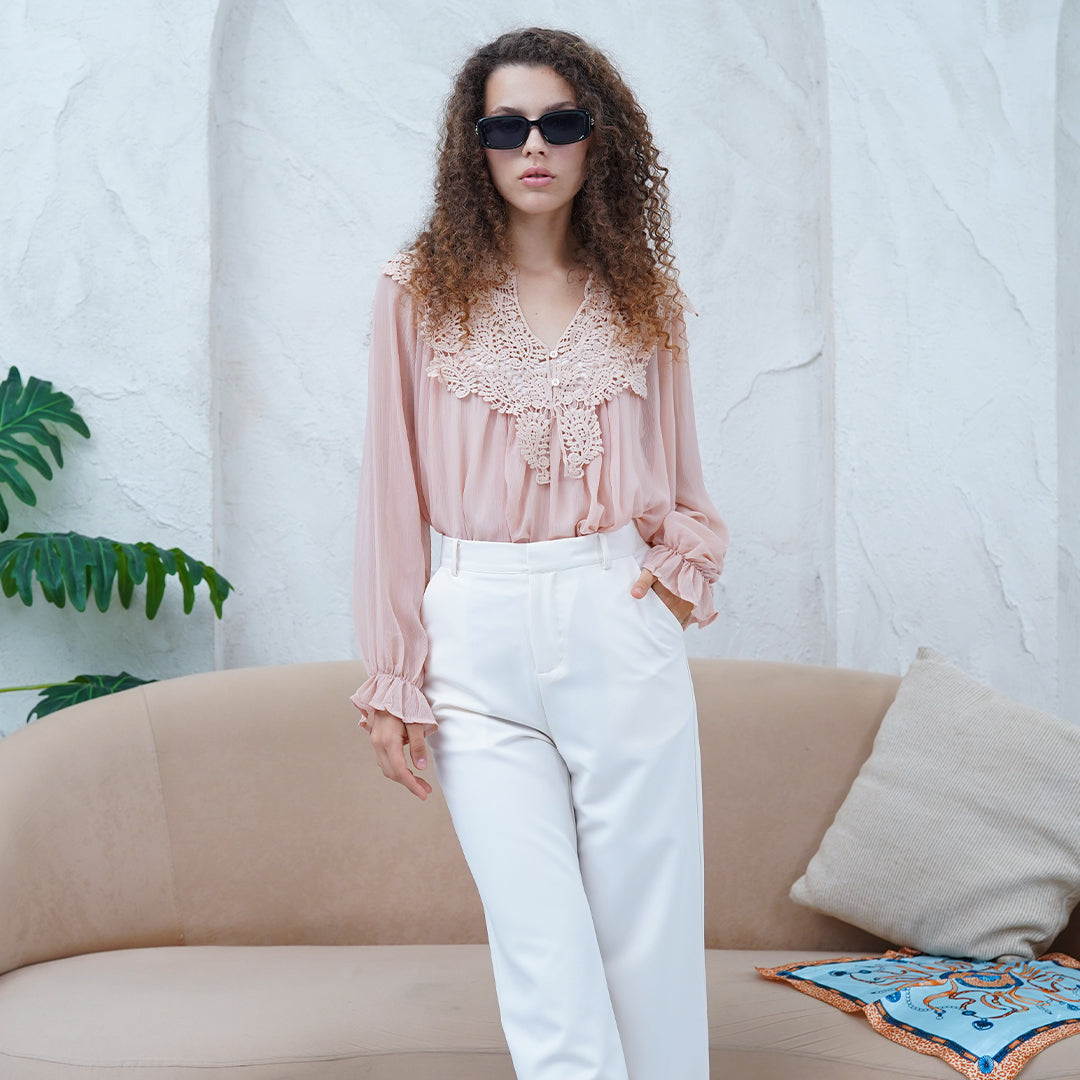 Darcy Ruffled Sleeve Oversized Blouse