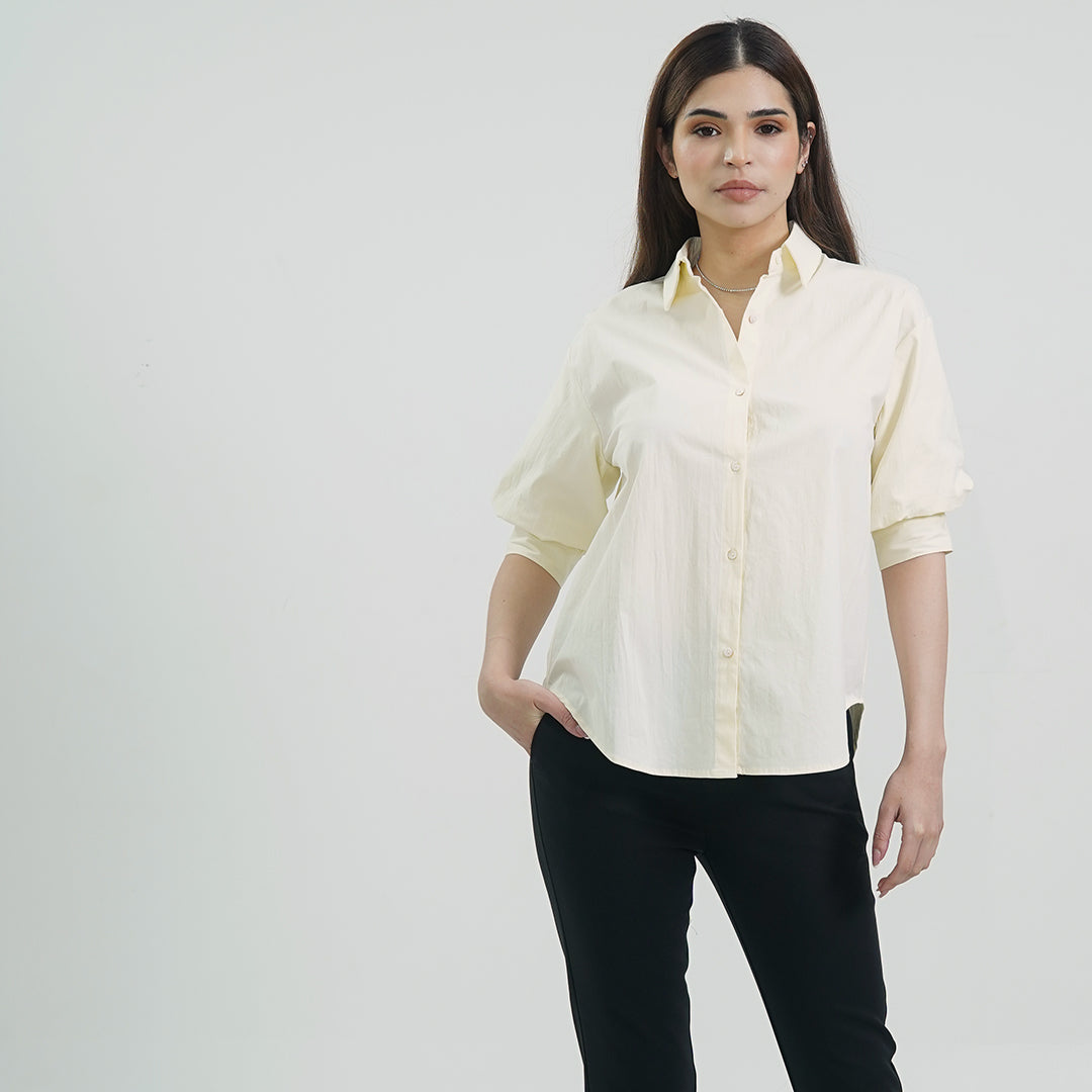 Isabella Short-Sleeve Poplin Blouse