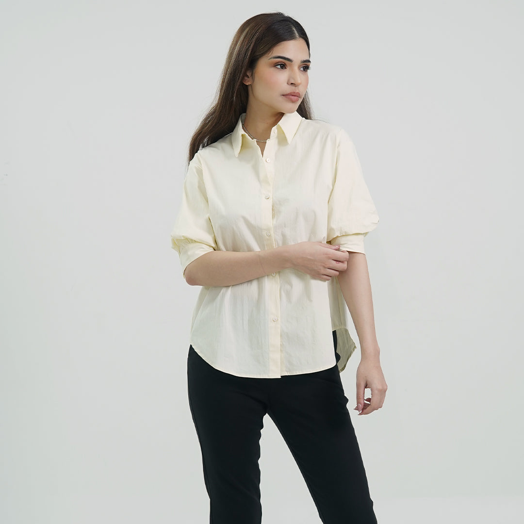 Isabella Short-Sleeve Poplin Blouse