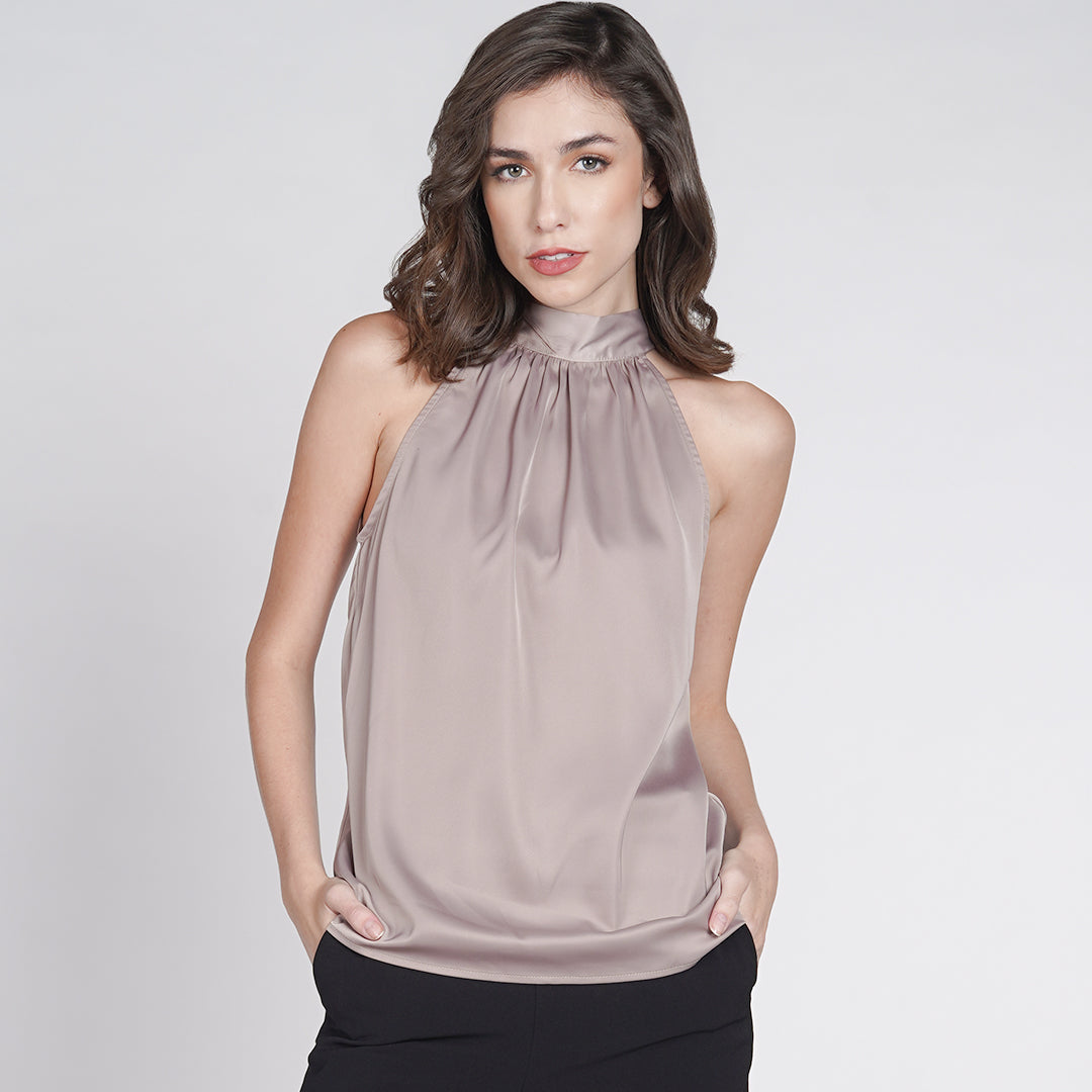 Lexi Halter Neck Tie Back Top