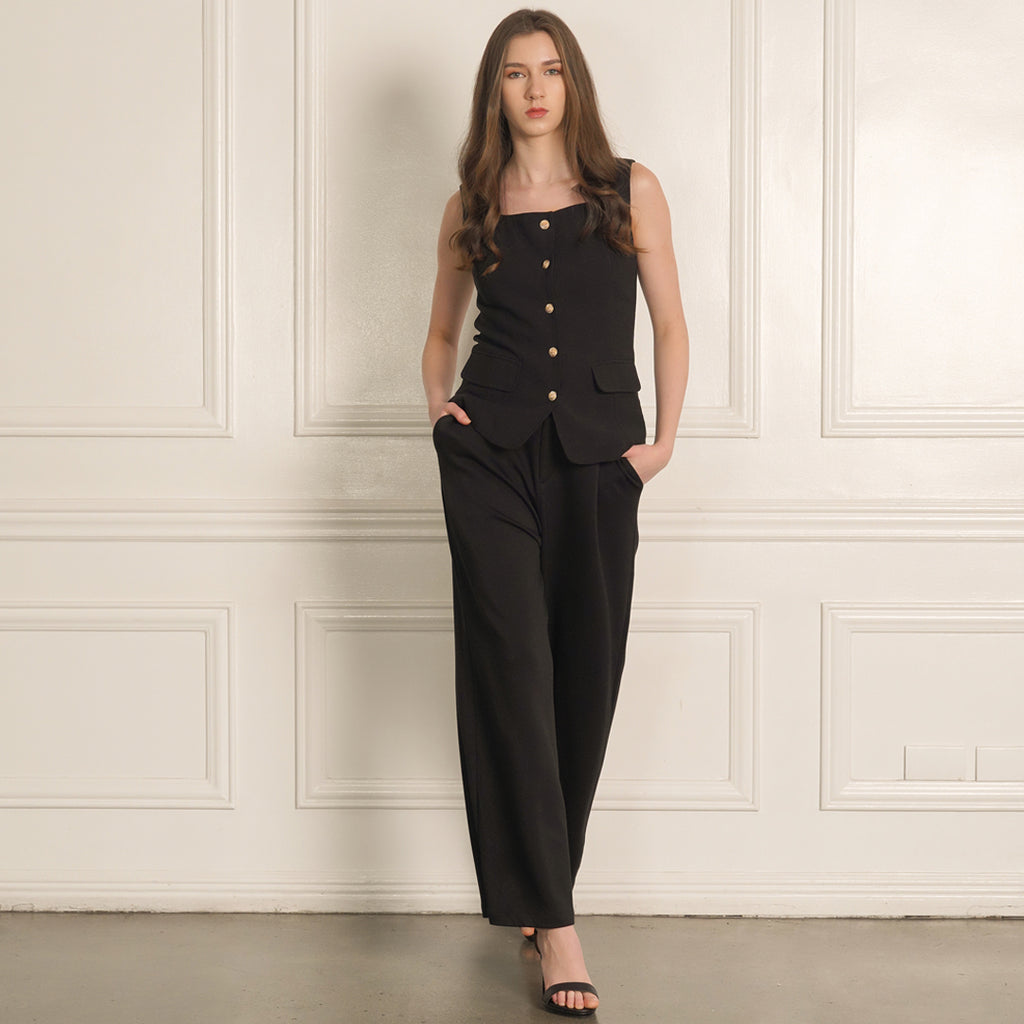 Leticia Square Neck Button-Up Vest