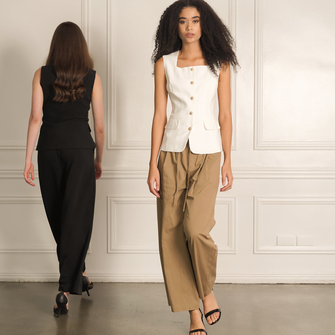 Leticia Square Neck Button-Up Vest