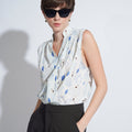 Britney Printed Wrap Top