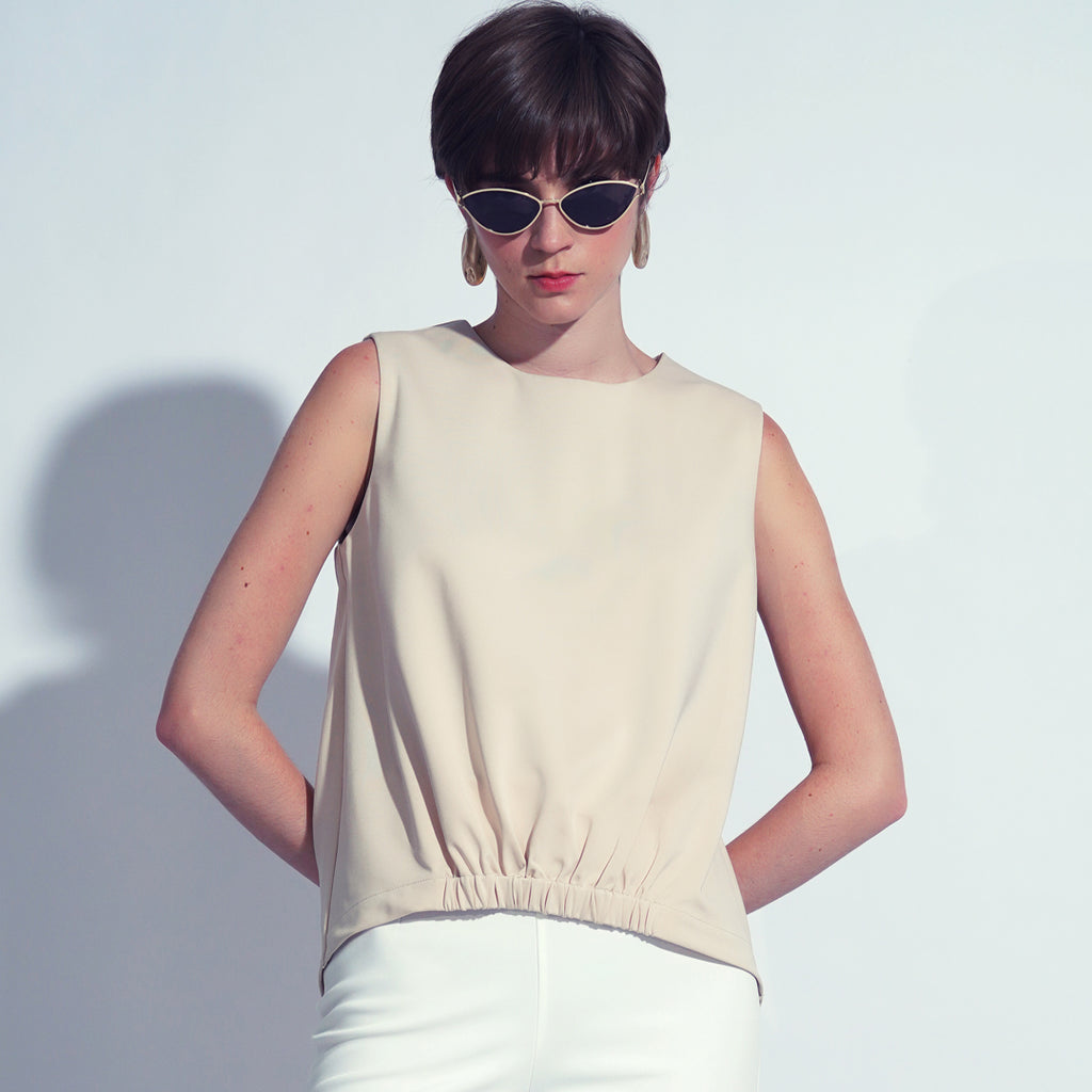 Bella Garter Hem Sleeveless Top