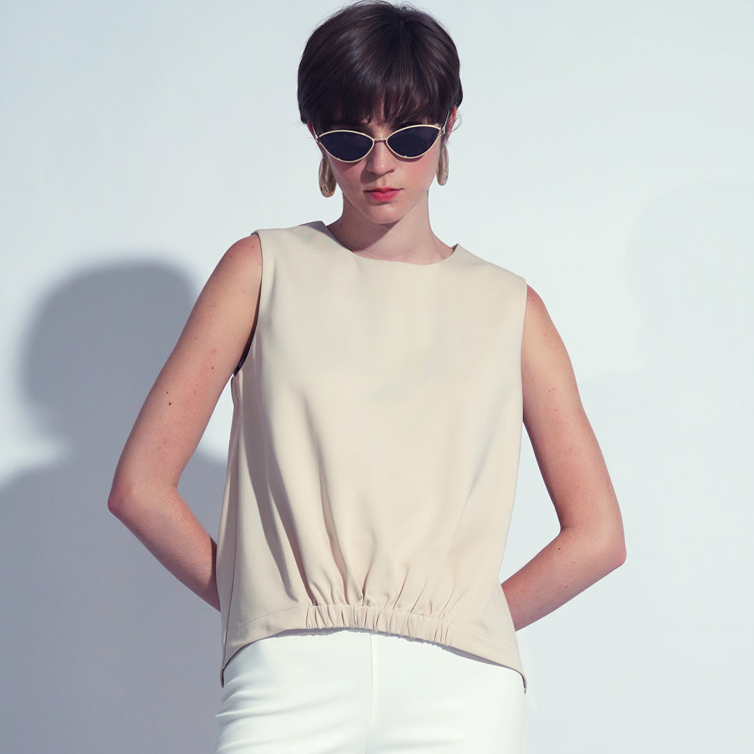 Bella Garter Hem Sleeveless Top