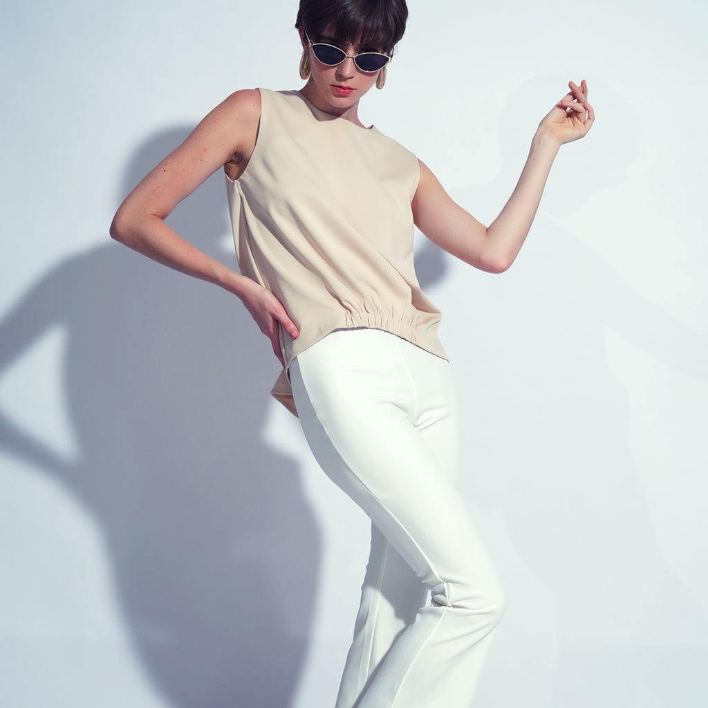 Bella Garter Hem Sleeveless Top