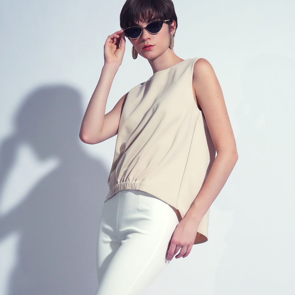 Bella Garter Hem Sleeveless Top