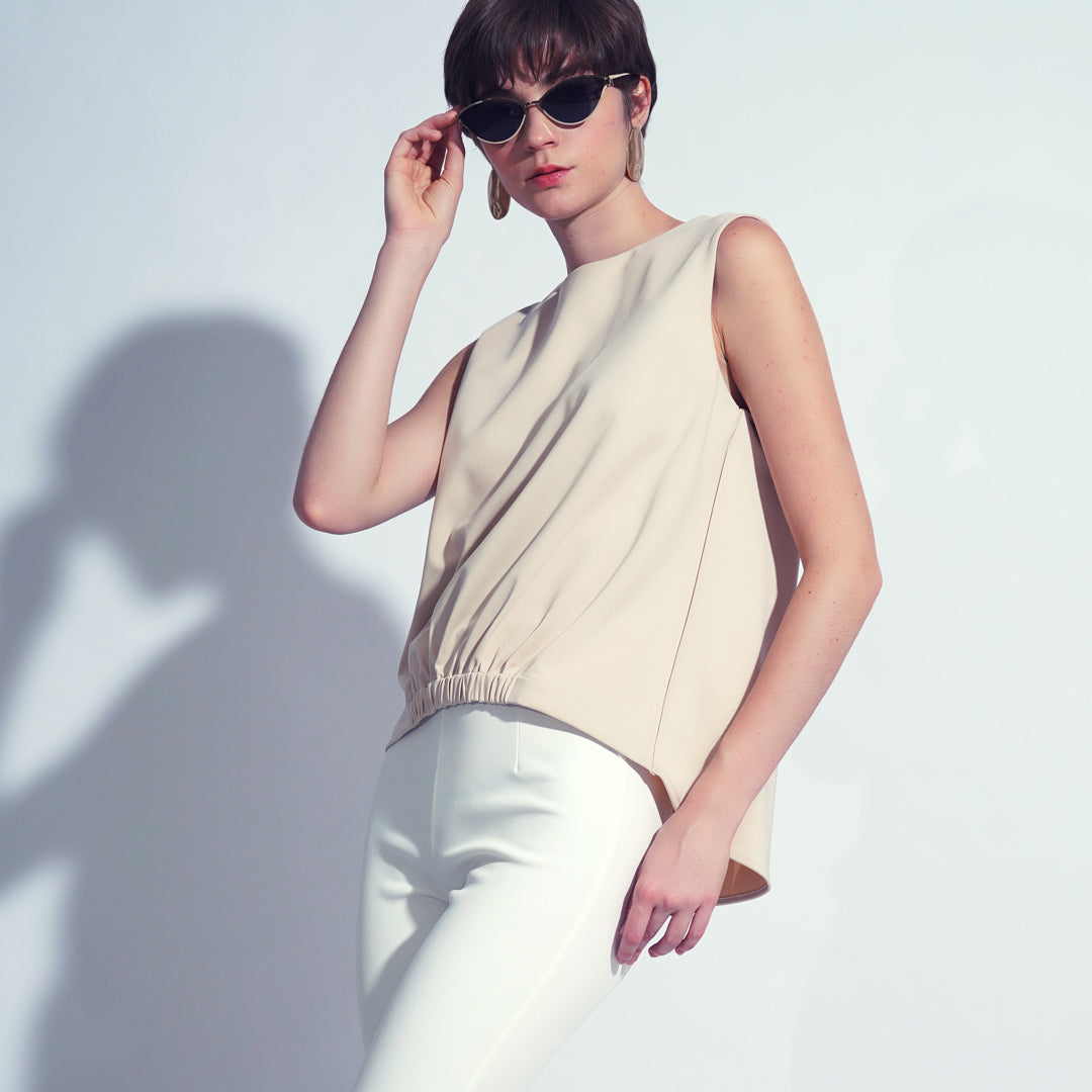 Bella Garter Hem Sleeveless Top