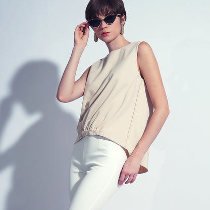 Bella Garter Hem Sleeveless Top
