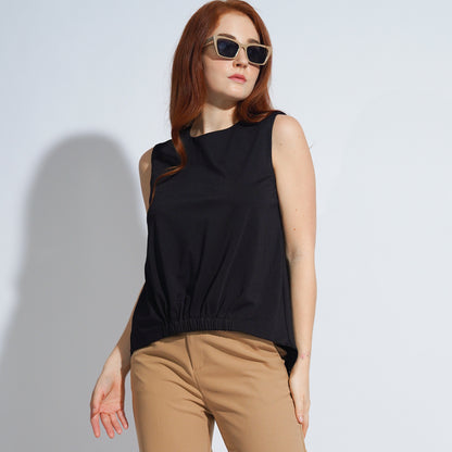 Bella Garter Hem Sleeveless Top