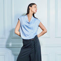 Gilda Satin cowl neck top