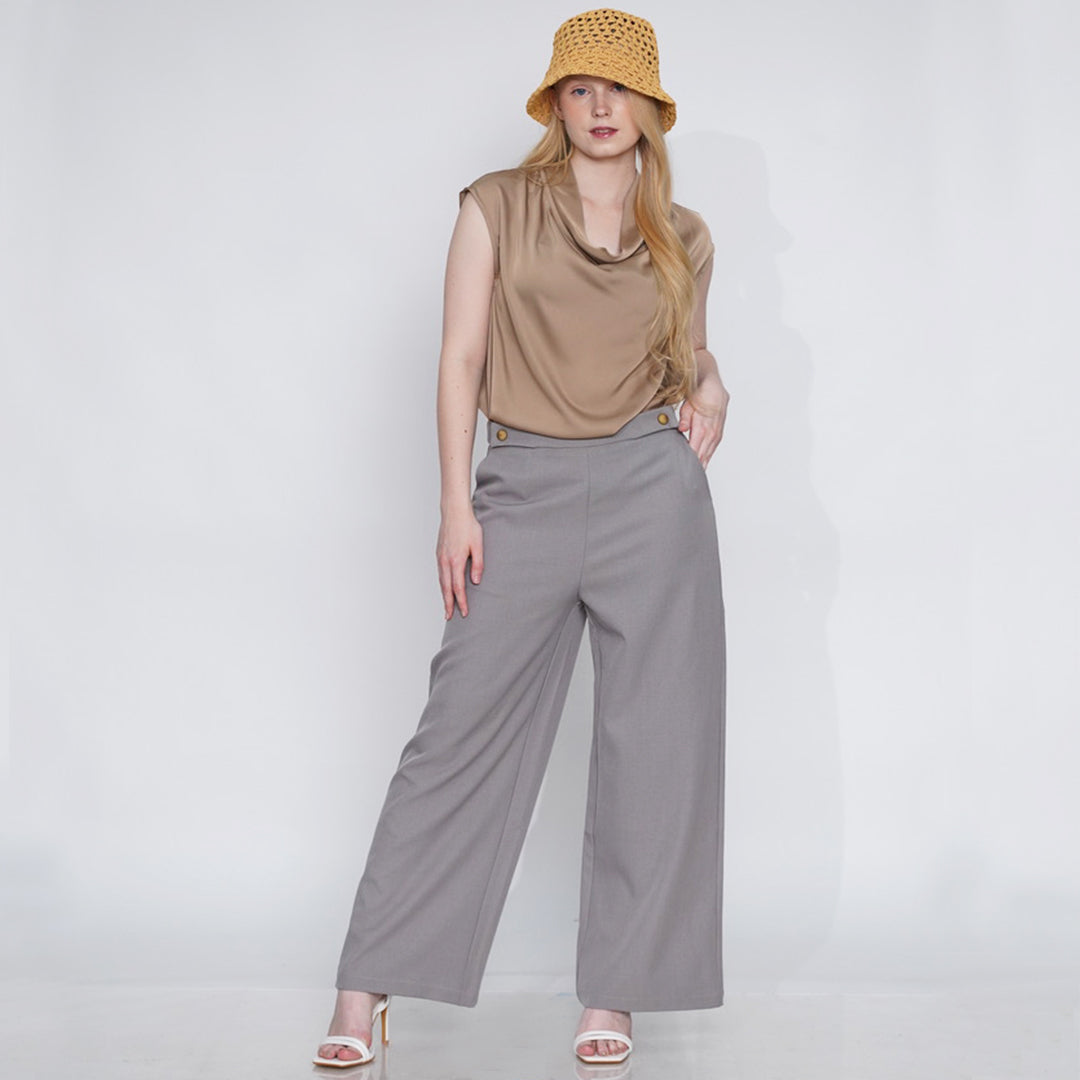 Gilda Satin cowl neck top