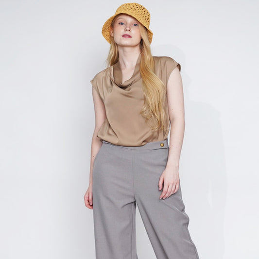 Gilda Satin cowl neck top