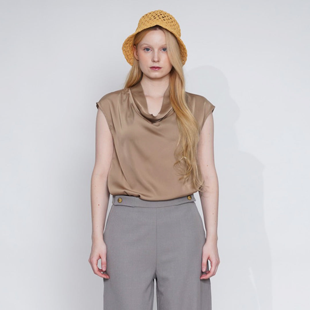 Gilda Satin cowl neck top