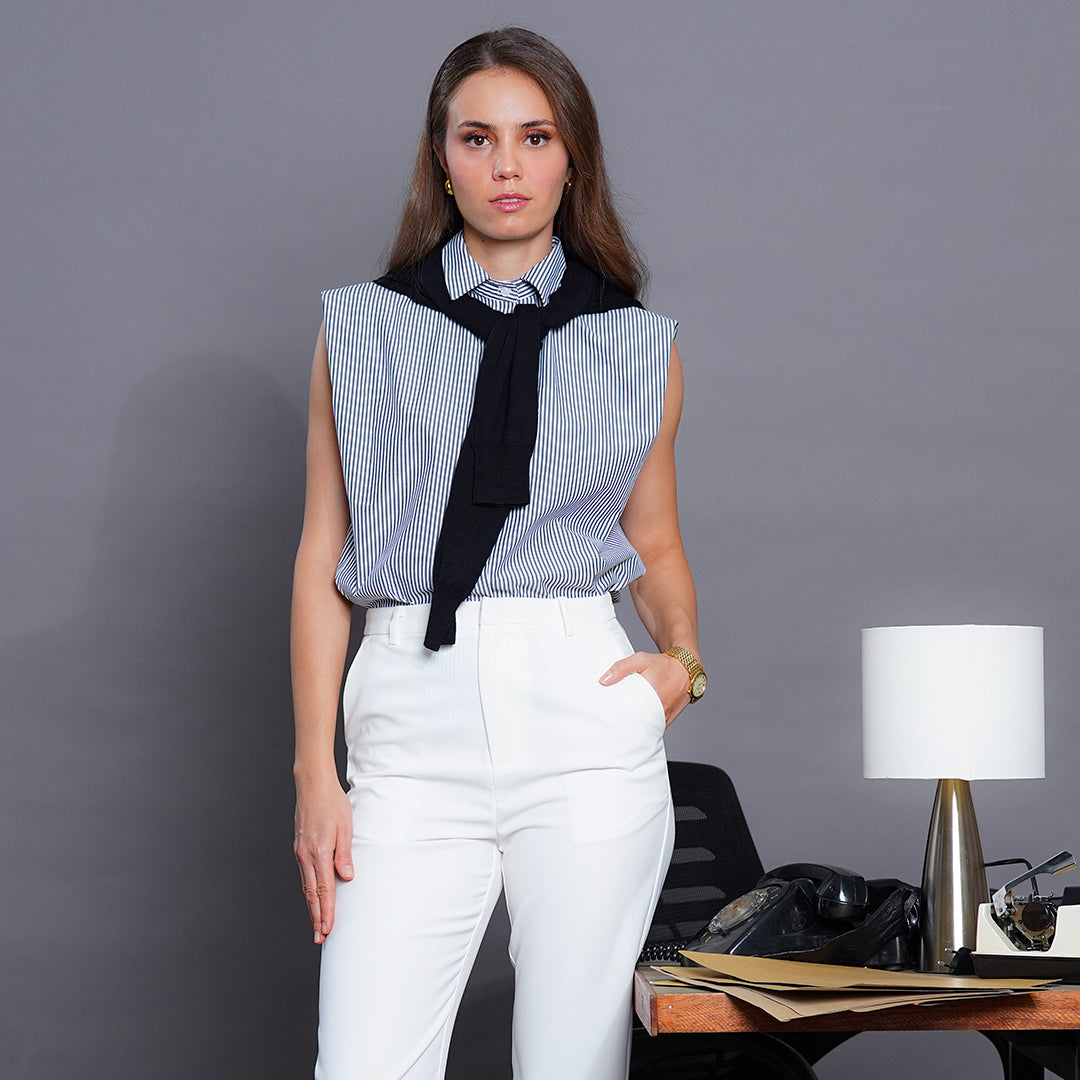 Lalaine Vintage-Style Striped Muscle Tank Top