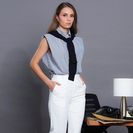 Lalaine Vintage-Style Striped Muscle Tank Top