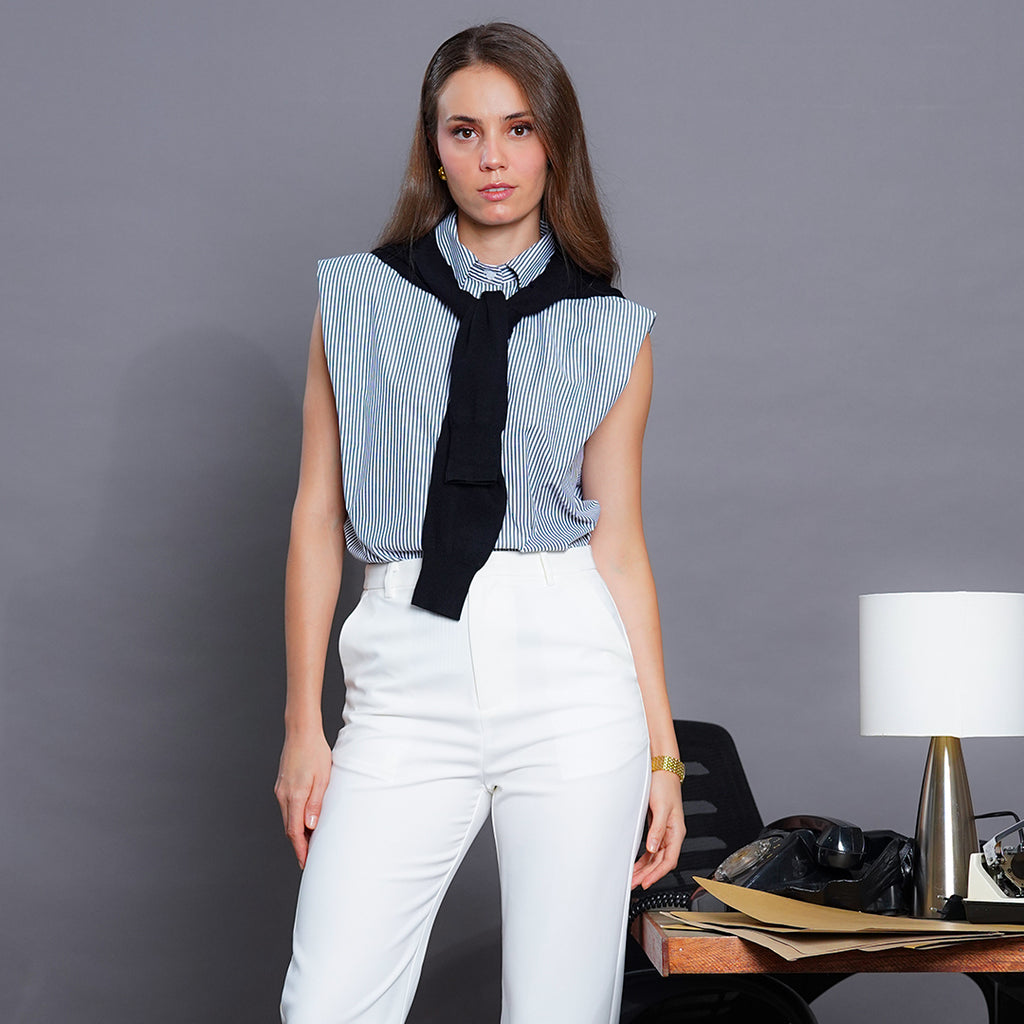 Lalaine Vintage-Style Striped Muscle Tank Top