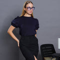 Leslie Elegant Tiered Puff Sleeve Blouse