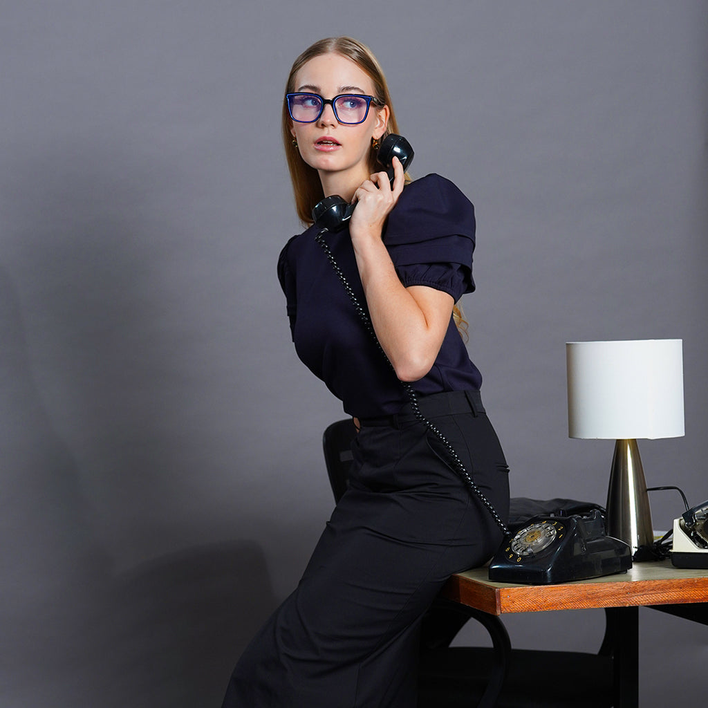 Leslie Elegant Tiered Puff Sleeve Blouse